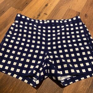 Banana Republic high waisted shorts navy blue and white checkered